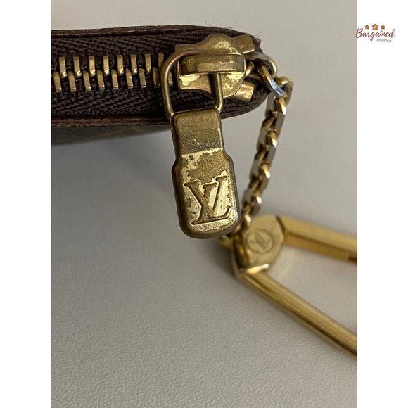 Authentic Louis Vuitton Vintage Monogram Coated Canvas Leather Coin Key Pouch - Picture 7 of 11